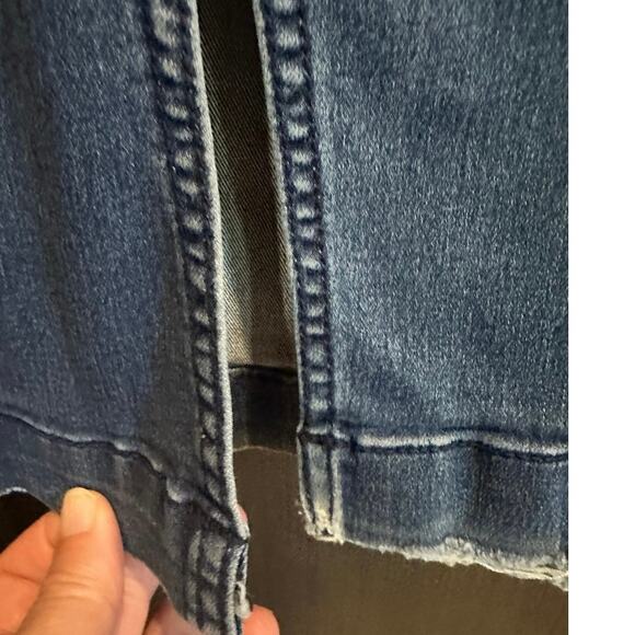 Free People Low Rise Split Hem Y2K Boho Coastal Cowgirl Pull On Flared Jeans 28 - Picture 9 of 14